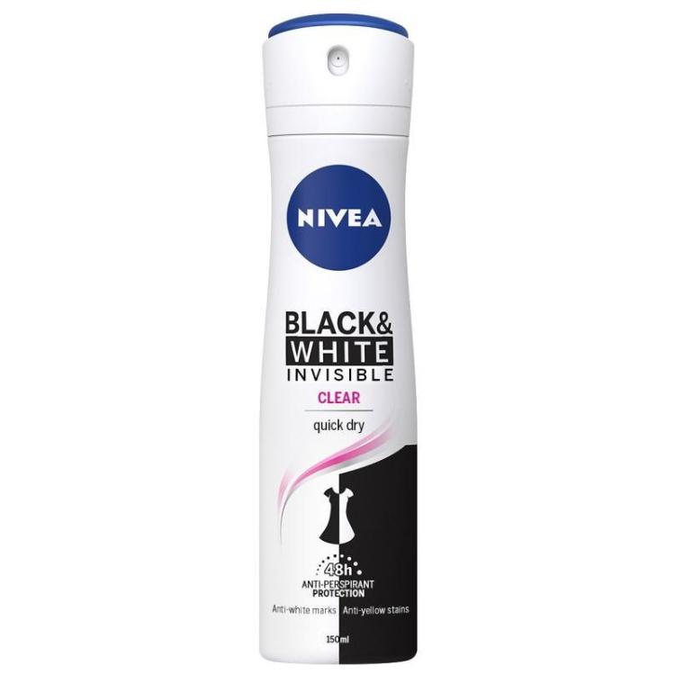 Dezodorant NIVEA Invisible for Black & White Clear sprej za ženske