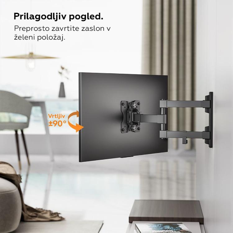 Pregibni nosilec za TV/monitor VonHaus 23-27'', do 35 kg