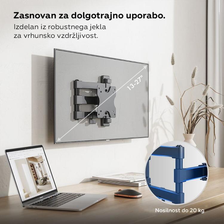 Pregibni nosilec za TV/monitor VonHaus 23-27'', do 35 kg