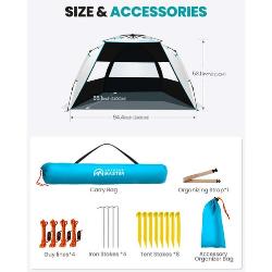 Šotor za na plažo Outdoor Master Pop - Up, moder in siv 