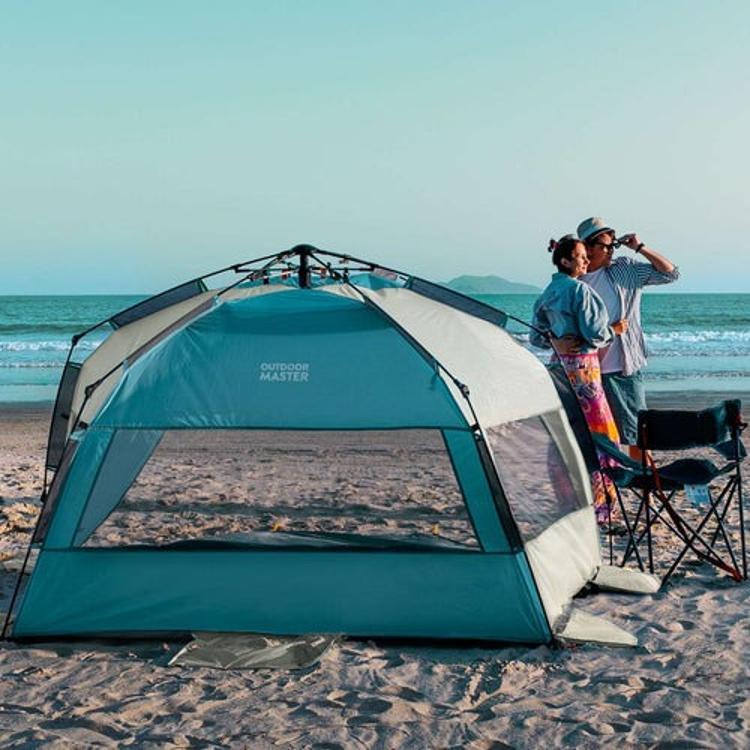 Šotor za na plažo Outdoor Master Pop - Up, moder in siv 