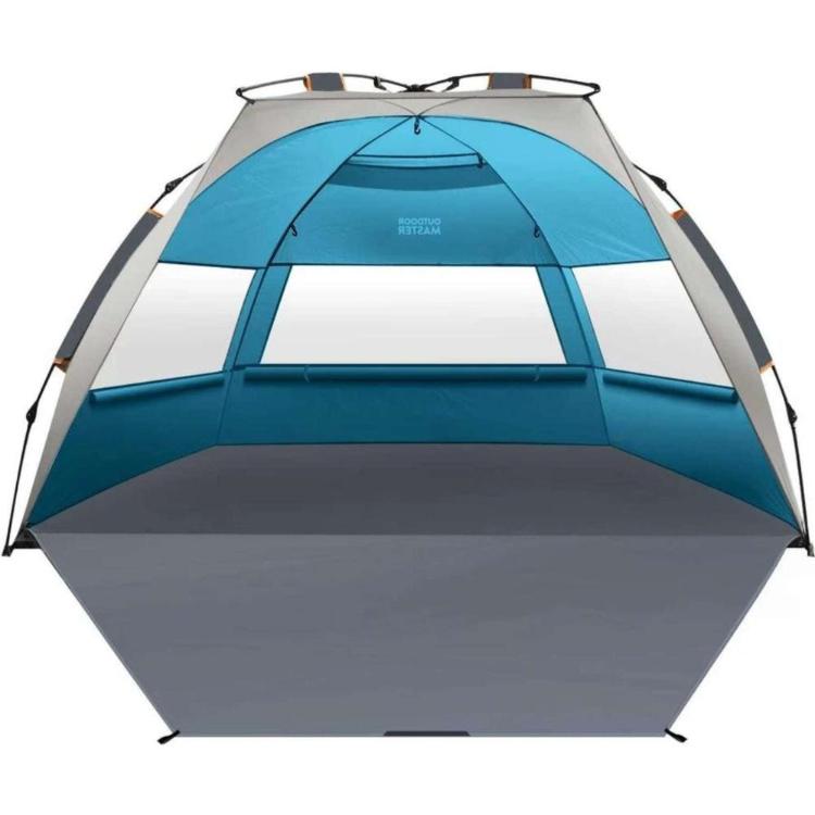 Šotor za na plažo Outdoor Master Pop - Up, moder in siv 