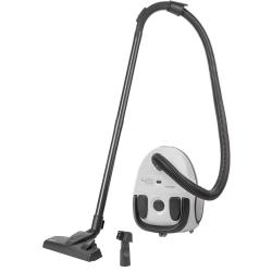 Sesalnik z vrečko z gibljivo cevjo in talno krtačo, bela in črna izvedba