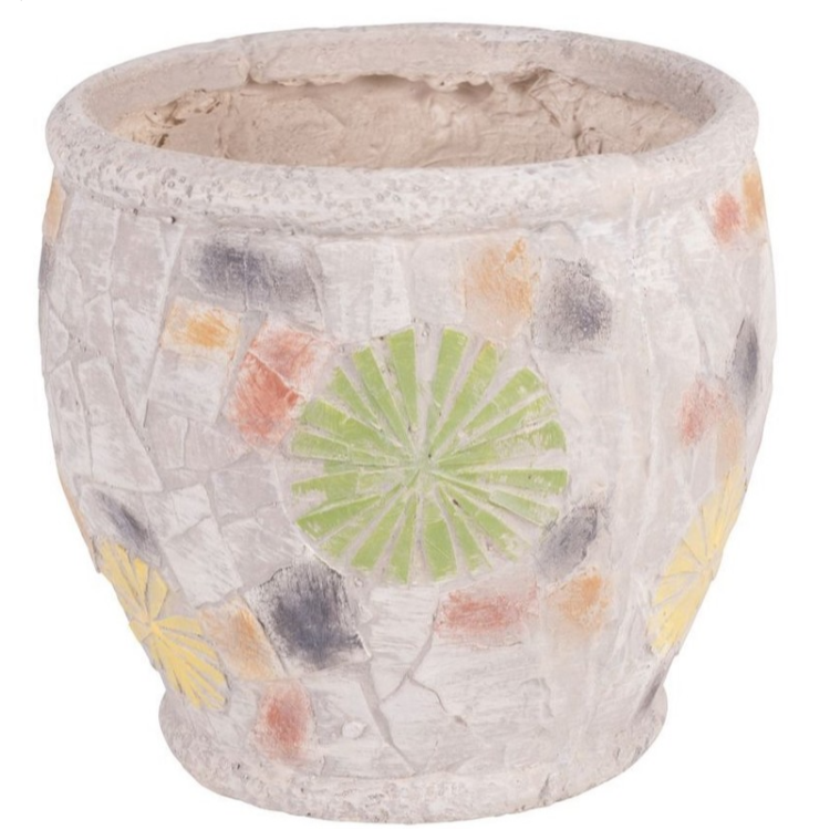 Keramična posoda za rože - mozaik, 27,5x27,5xH25 cm