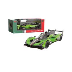 RC model Lamborghini SC63 v zeleni dirkalni poslikavi, merilo 1:14, prikazan z originalno embalažo Rastar.