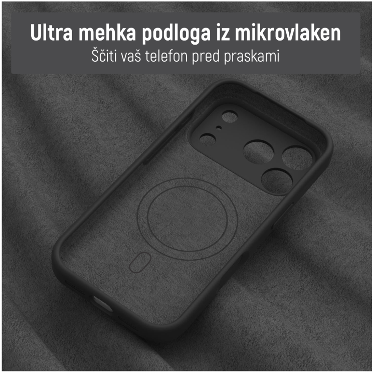 Ovitek N‑Soft Magnetic za iPhone 17 Pro s podporo MagSafe, združljiv z magnetnimi polnilniki, denarnicami in stojali.