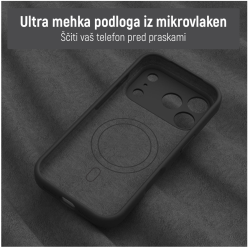 Ovitek N‑Soft Magnetic za iPhone 17 Pro s podporo MagSafe, združljiv z magnetnimi polnilniki, denarnicami in stojali.