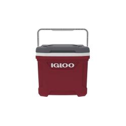 Igloo prenosna hladilna torba v rdeči barvi z zgornjim ročajem, sprednji pogled.