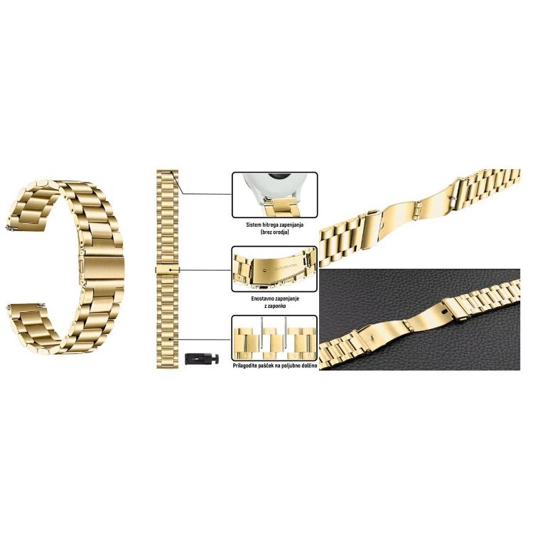 Kovinski pašček 22 mm, Gold, za pametno uro_1