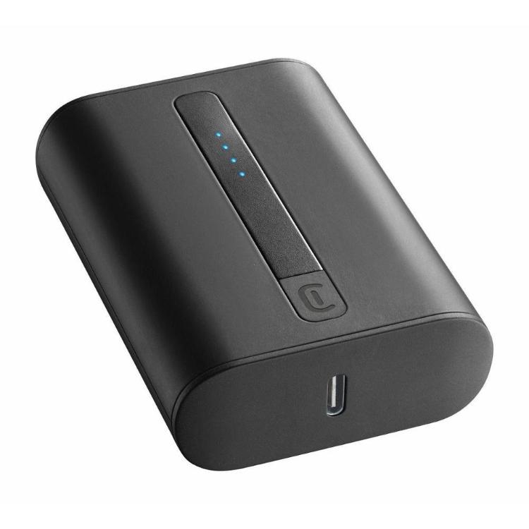 Prenosna baterija CellularLine Thunder, 10000 mAh, črna