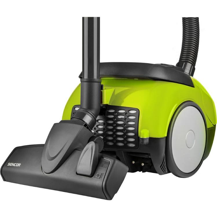 Sesalnik s talnim nastavkom, pogled na zadnji del z izpuhom