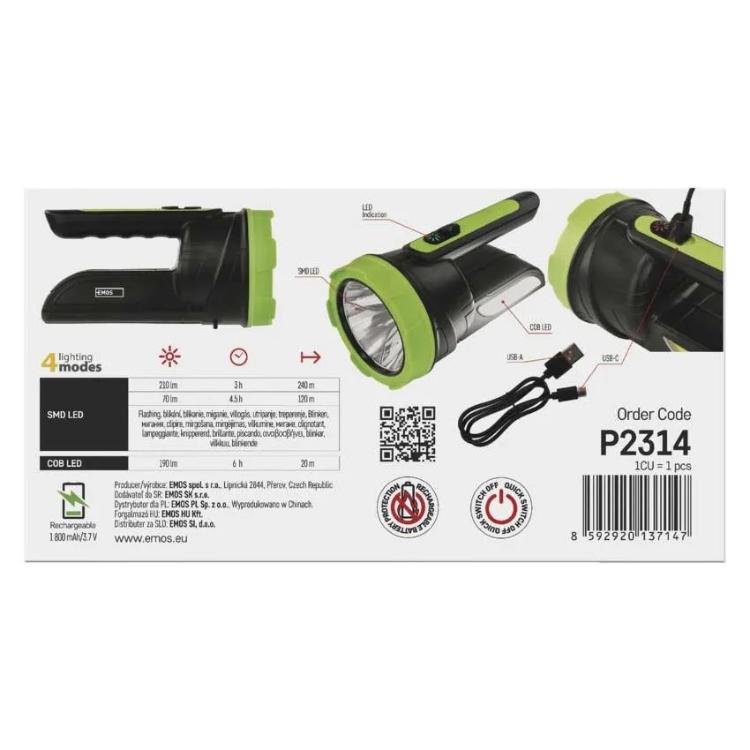 Polnilna LED delovna svetilka, 210 lm