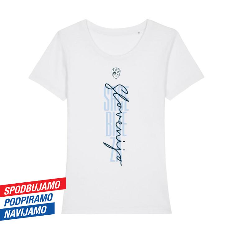 Majica NZS Srce bije za Slovenijo, ženska, bela, velikost