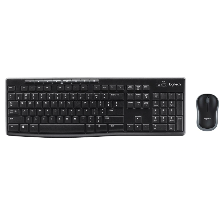 Brezžična tipkovnica Logitech MK270, črna + miška