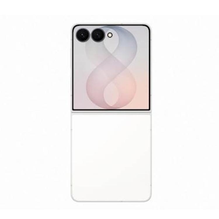 Samsung Galaxy Z Flip8 256GB Cream – zadnji pogled na prepogljiv telefon v kremni barvi z dvojno kamero in zunanjim zaslonom.