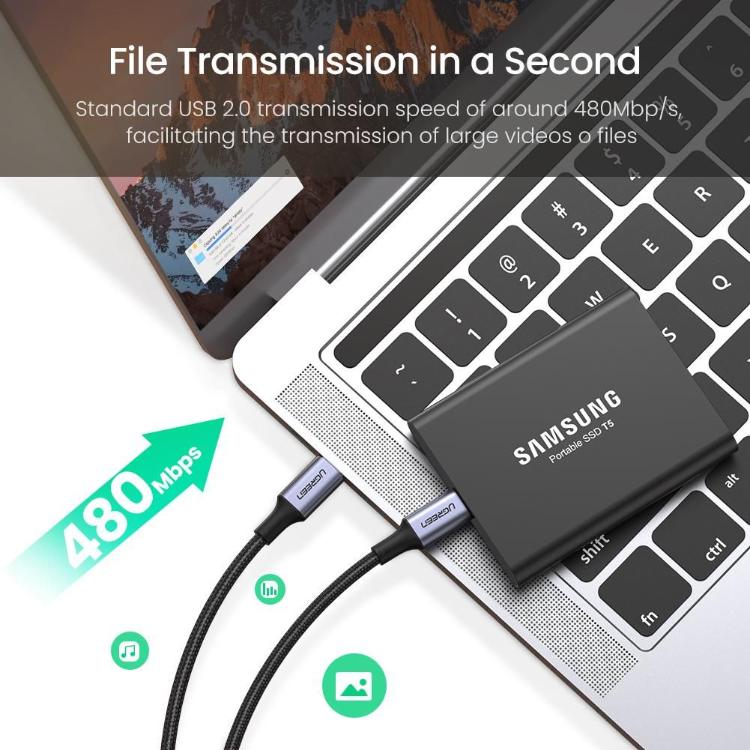 Kabel omogoča prenos podatkov s hitrostjo do 480 Mb/s za hitro sinhronizacijo datotek.