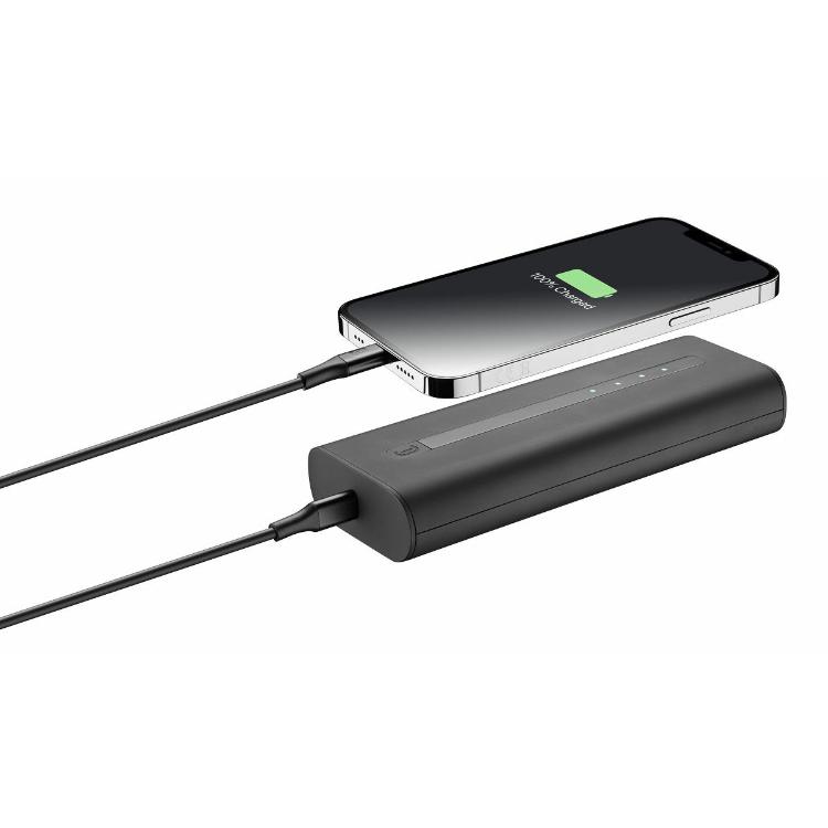Prenosna baterija CellularLine Thunder, 20000 mAh, črna