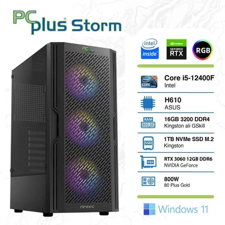 Gaming računalnik PCPLUS Storm i5-12400F 16GB 1TB NVMe SSD GeForce RTX 3060
