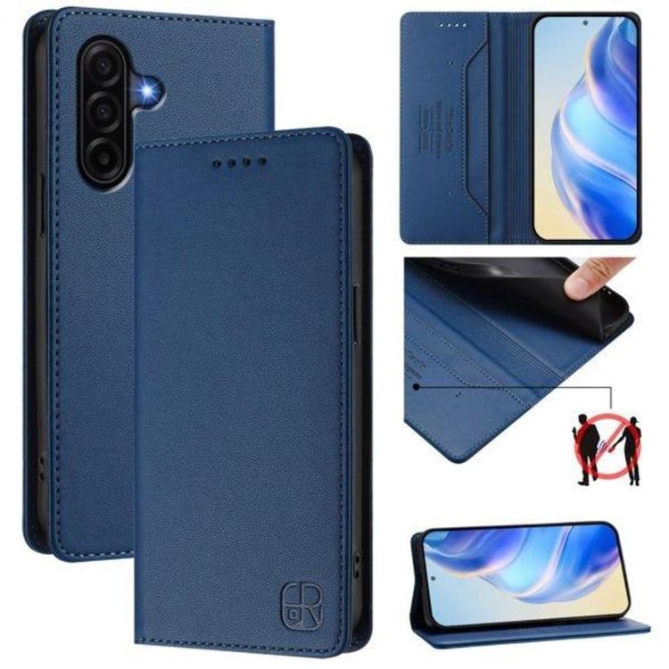 Ovitek tipa denarnica za pametni telefon Samsung Galaxy A37 5G v temno modri barv