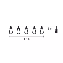 Svetlobna veriga 10 LED, 10× party lučke, 4,5 m, zunanja in notranja, vintage_3