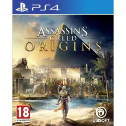 Assassin’s Creed Origins za PS4, uradna naslovnica igre z motivom starega Egipta, piramidami in glavnim junakom.