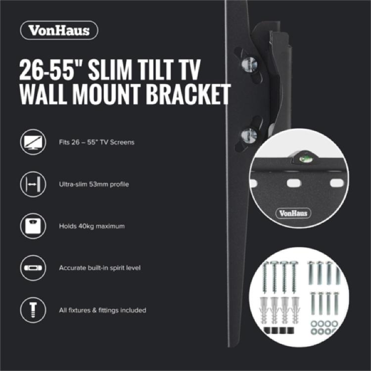 Nagibni TV stenski nosilec VonHaus 26-55'', do 40 kg