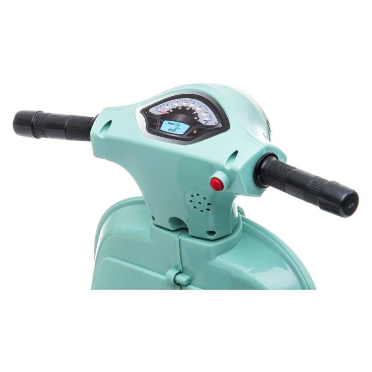 Krmilo otroškega skuterja z merilnikom hitrosti in ročaji, pogled od zgoraj