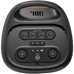 Zgornja upravljalna plošča z gumbi in nastavitvami za glasnost, bas in mikrofon