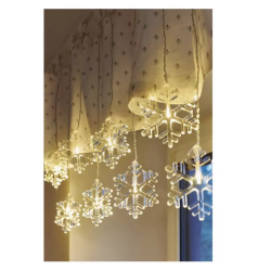 LED božični zastor snežinke, 84 cm, notranji, topla bela_6