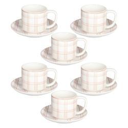 Set skodelic s podstavkom, porcelan, 220 ml, 6 kos