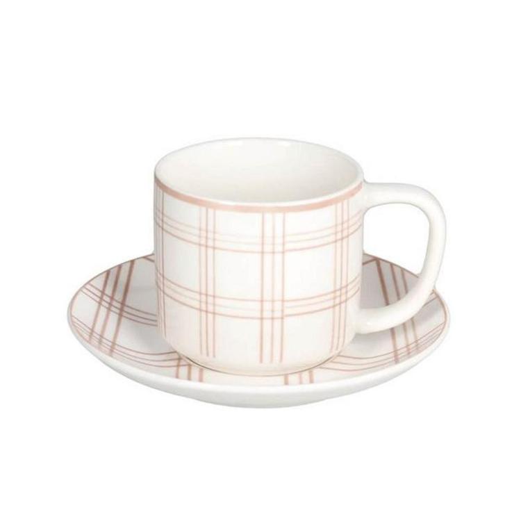 Set skodelic s podstavkom, porcelan, 220 ml, 6 kos