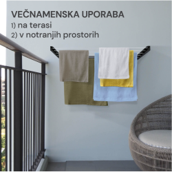 Stensko stojalo za perilo HouseCare, črno