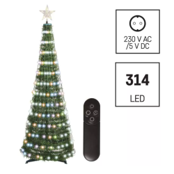 LED božična jelka s svetlobno verigo in zvezdo, 1,8 m, notranja, RGB_2