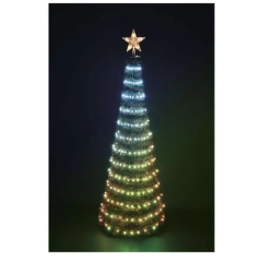 LED božična jelka s svetlobno verigo in zvezdo, 1,8 m, notranja, RGB_9