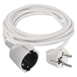 Podaljšek Emos 3 m / 1 vtičnica / beli / PVC / 1,5 mm2