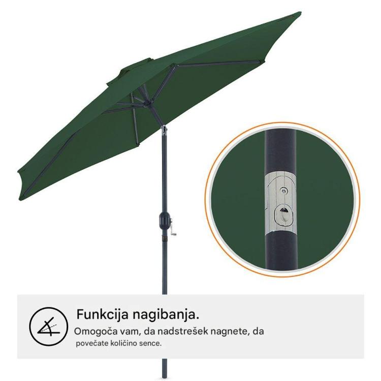 Senčnik VonHaus UV30+, 2,7 m, zelen, samostoječi
