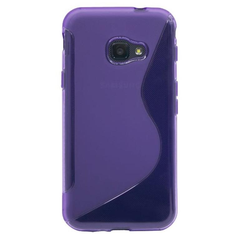 Samsung Glaxy Xcover 4, gumiran ovitek (TPU), vijolično-prosojen SLine_1
