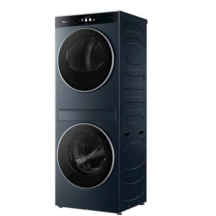 Haier Laundry Center z ločenima bobnoma za pranje in sušenje, sodobnim digitalnim upravljanjem ter elegantno antracitno izvedbo združuje visoko zmogljivost, praktičnost in sodoben dizajn.