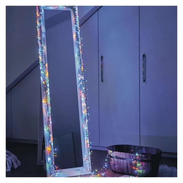 Božična veriga jež Emos, LED, 12 m, zunanja in notranja, večbarvna