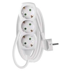Podaljšek Emos 2 m / 3 vtičnice / beli / PVC / 1 mm2
