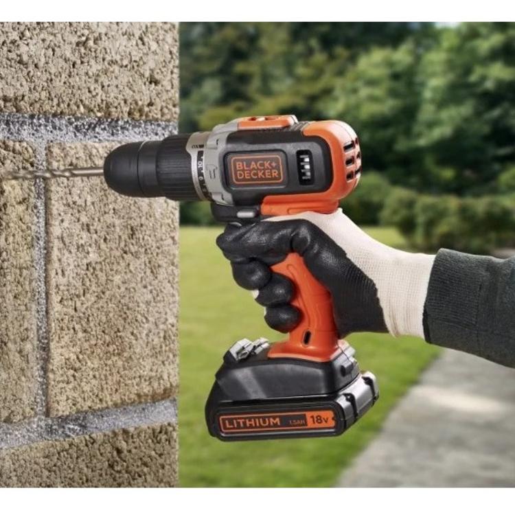 Akumulatorski udarni vrtalnik Black+Decker BCD003C1, 18 V, 1,5 Ah