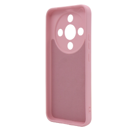 Prosojen zaščitni ovitek za Honor Magic8 Lite v rožnati barvi z označenim svetlo sivim magnetnim krogom.