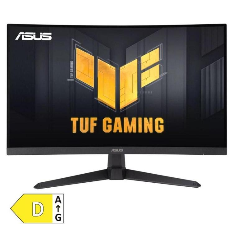 ASUS TUF Gaming ukrivljen monitor, sprednji pogled, tanek okvir, igralni zaslon, energijski razred D.