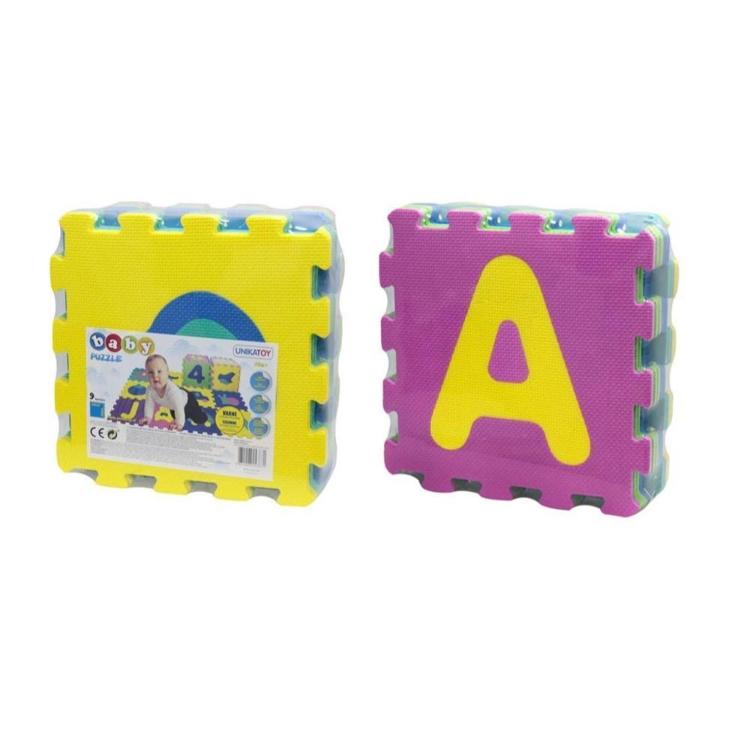 Puzzle- plošče iz pene Unikatoy Baby- črke, 9 kosov