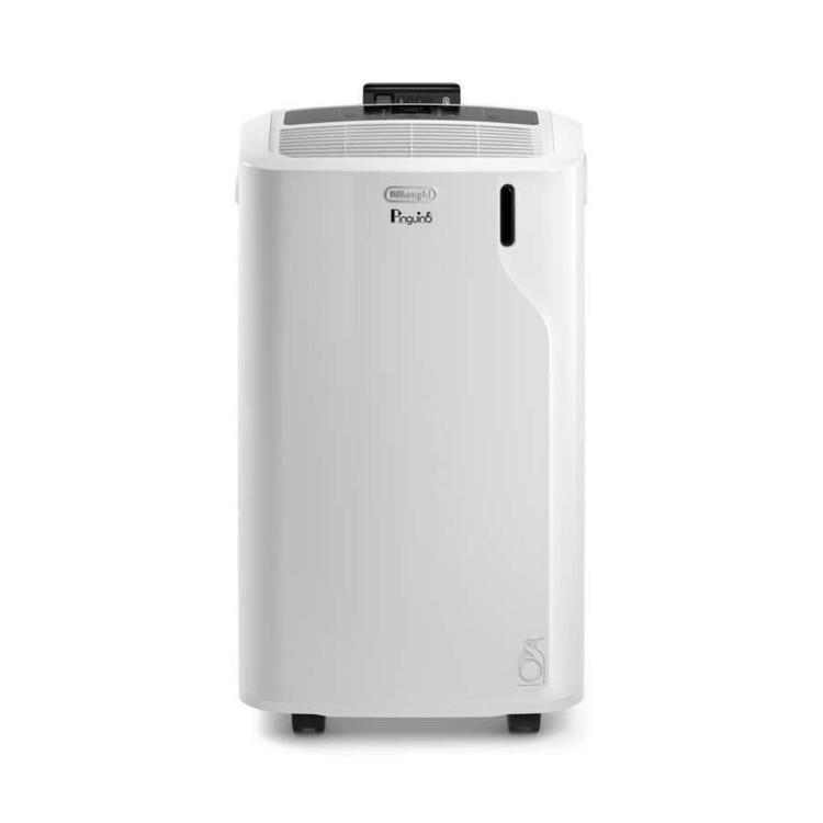 De’Longhi Pinguino PAC EM82 prenosna klimatska naprava v beli barvi z zgornjo izpihovalno rešetko in digitalnim upravljanjem