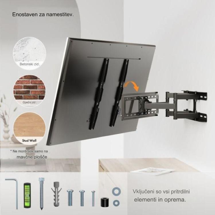 Pregibni TV stenski nosilec VonHaus 24-56'', do 45 kg