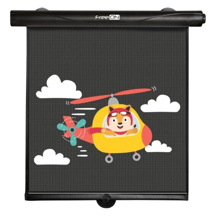 Senčilo za avtomobilsko okno FreeON z motivom helikopterja, lisičke in oblaki