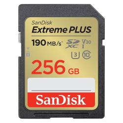 Spominska kartica SanDisk SDXC 256GB Extreme Plus, 190/130MB/s, UHS-I, C10, U3, V30