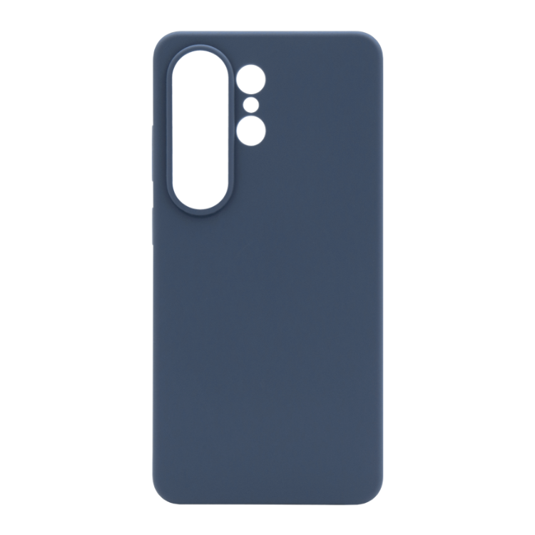 Moder silikonski ovitek Soft za Samsung Galaxy S26 Ultra z mehko mat površino, tankim profilom in natančnimi izrezi za kamere ter gumbe.