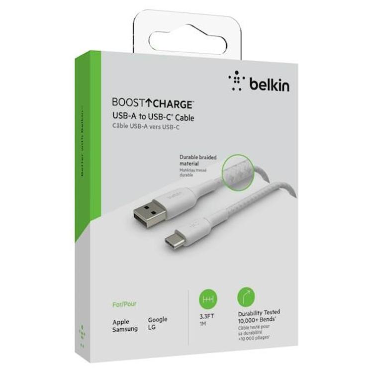 USB kabel Belkin BOOST CHARGE, USB-C, USB-A, 2m, bela